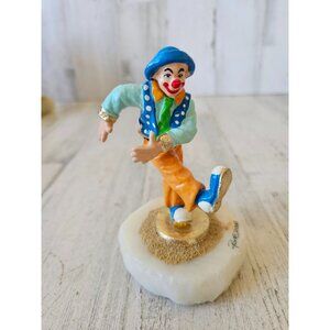 Ron Lee clown dancing walking gold statue figurine vintage‎ 2000